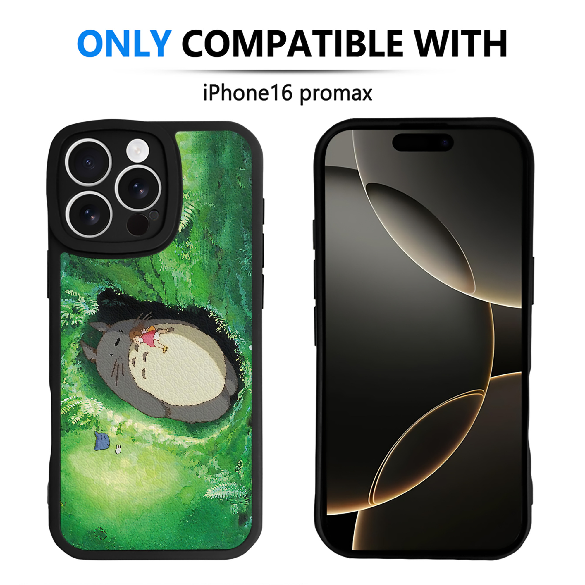 （画像用） となりのトトロ 草壁メイ 草壁サツキ My Neighbor Totoro Satsuki Kusakabe Mei Kusakabe 【iPhone 16シリーズ対応】シリコンスマホケース（レザー調） 材質：シリコン